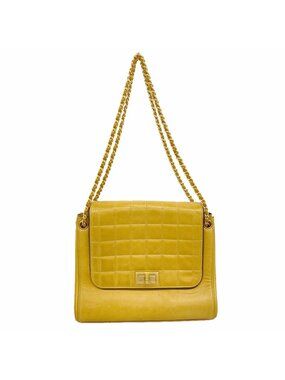 Chanel Shoulder Bag 2.55 Choco Bar Lambskin Brown Gold